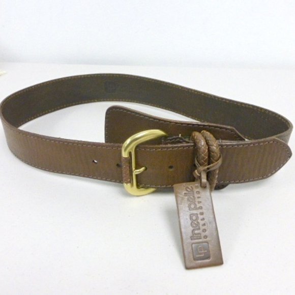 nwt LINEA PELLE BROWN LEATHER BELT M